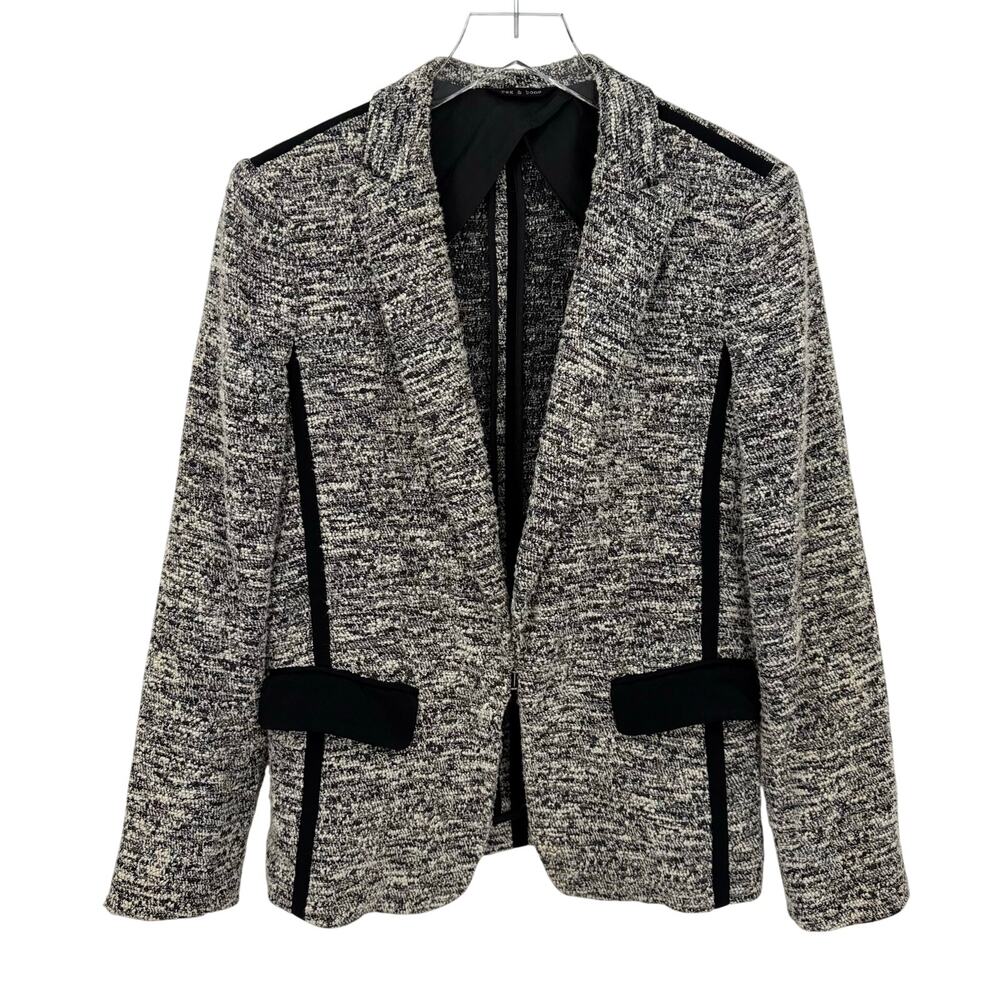 Rag & Bone Aviator Tweed Blazer Black White Womens Size 4